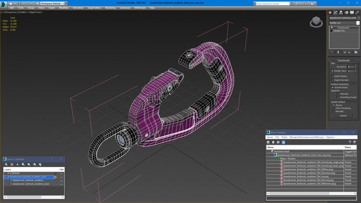 Speedrunner Kanhook Carabiner Used 3D model