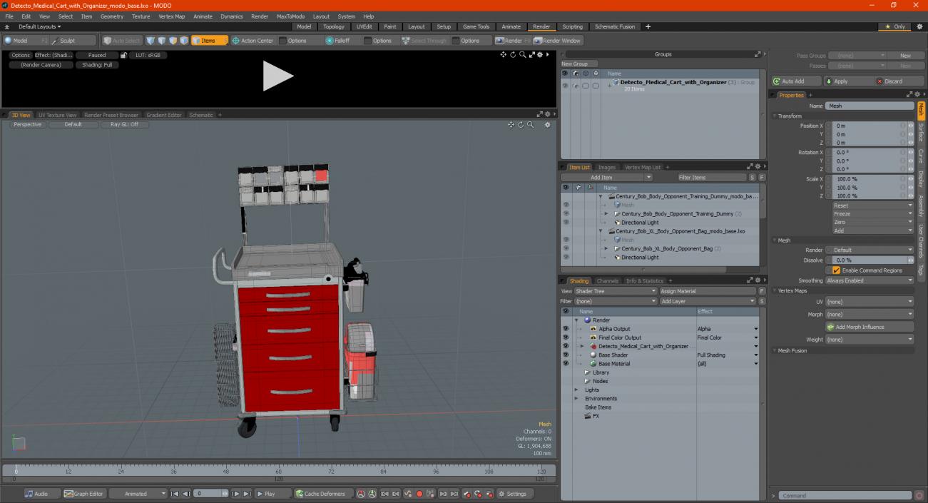 3D model Detecto Medical Cart with Organizer