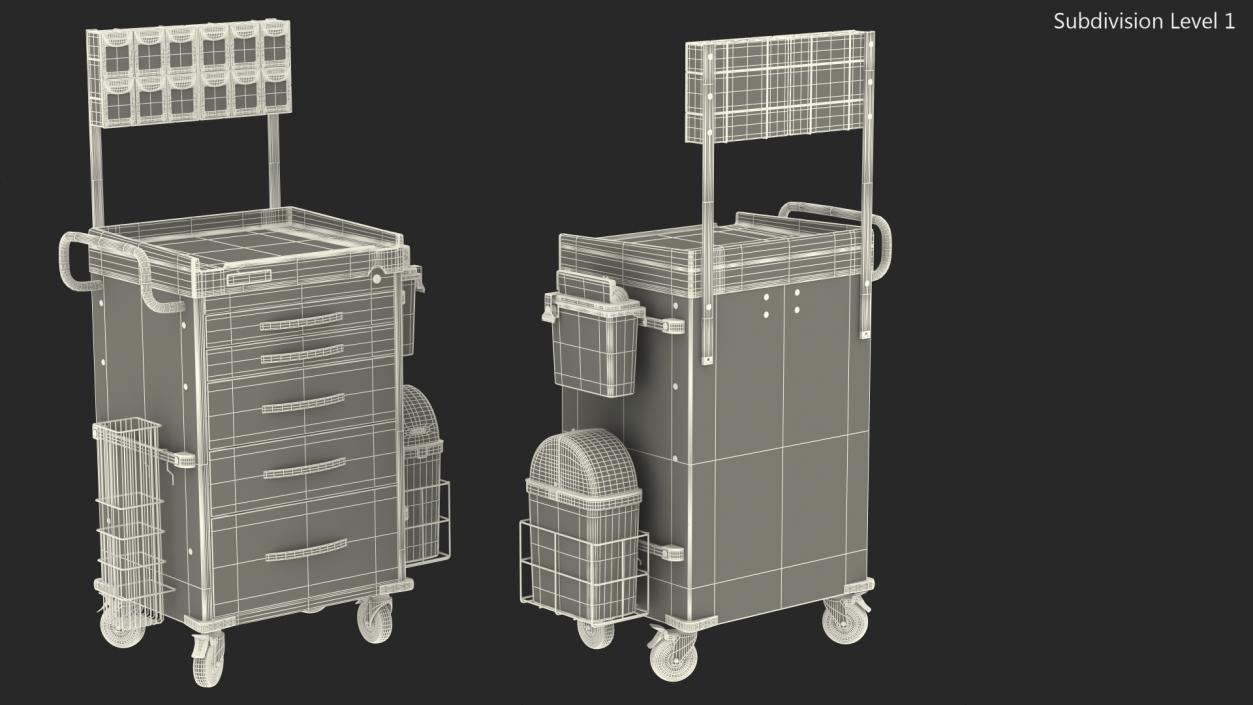 3D model Detecto Medical Cart with Organizer