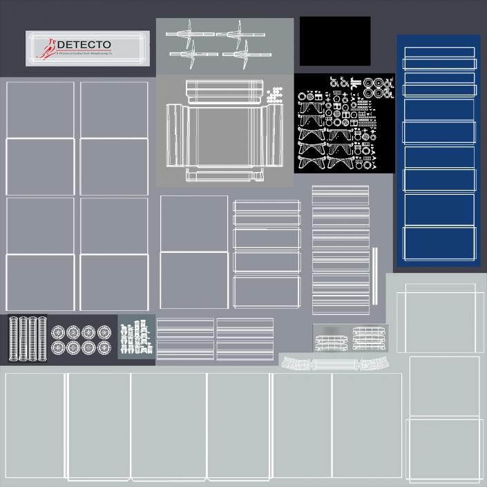 3D model Detecto Medical Cart with Organizer