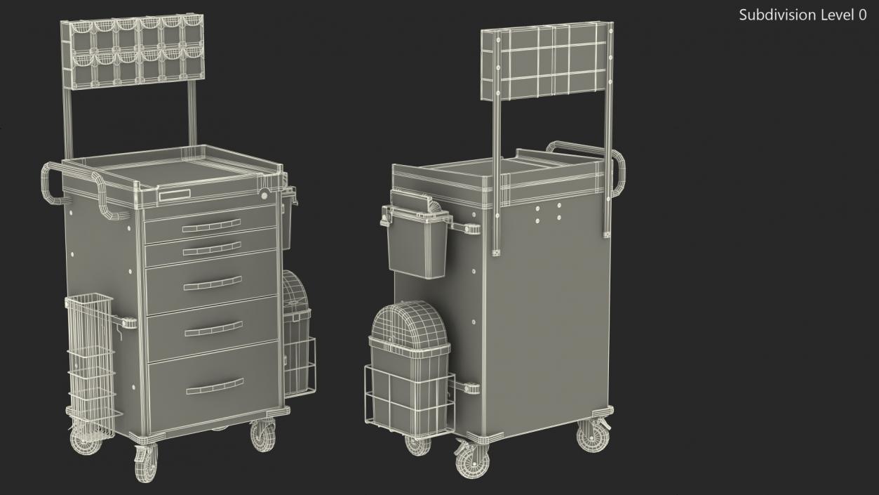 3D model Detecto Medical Cart with Organizer