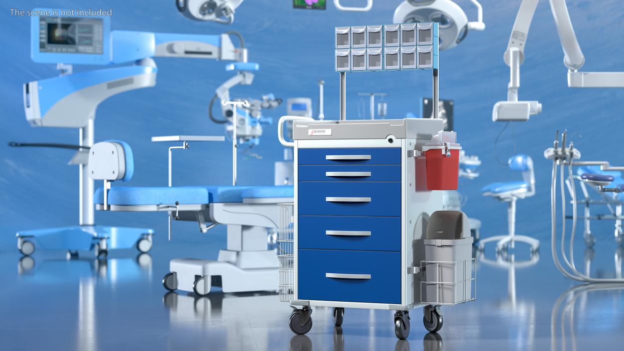 3D model Detecto Medical Cart with Organizer