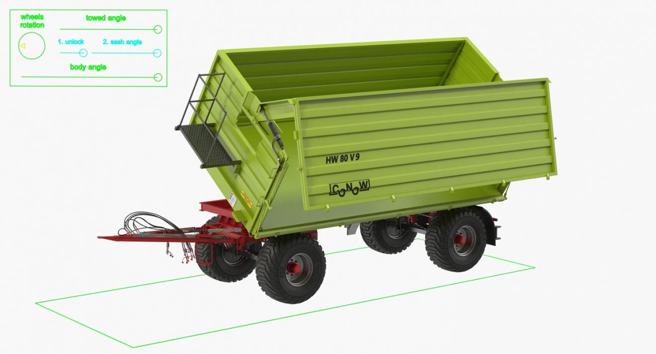 Conow HW-80 Trailer Clean Rigged 3D