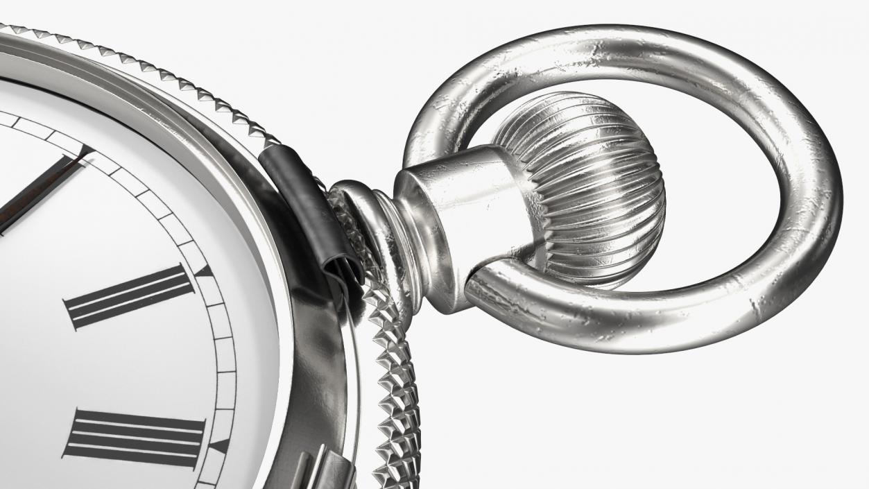 Silver Tiffany Pocket Watch Open 3D