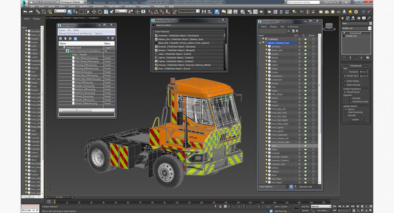 3D model Electric Terminal Truck Kalmar Ottawa T2