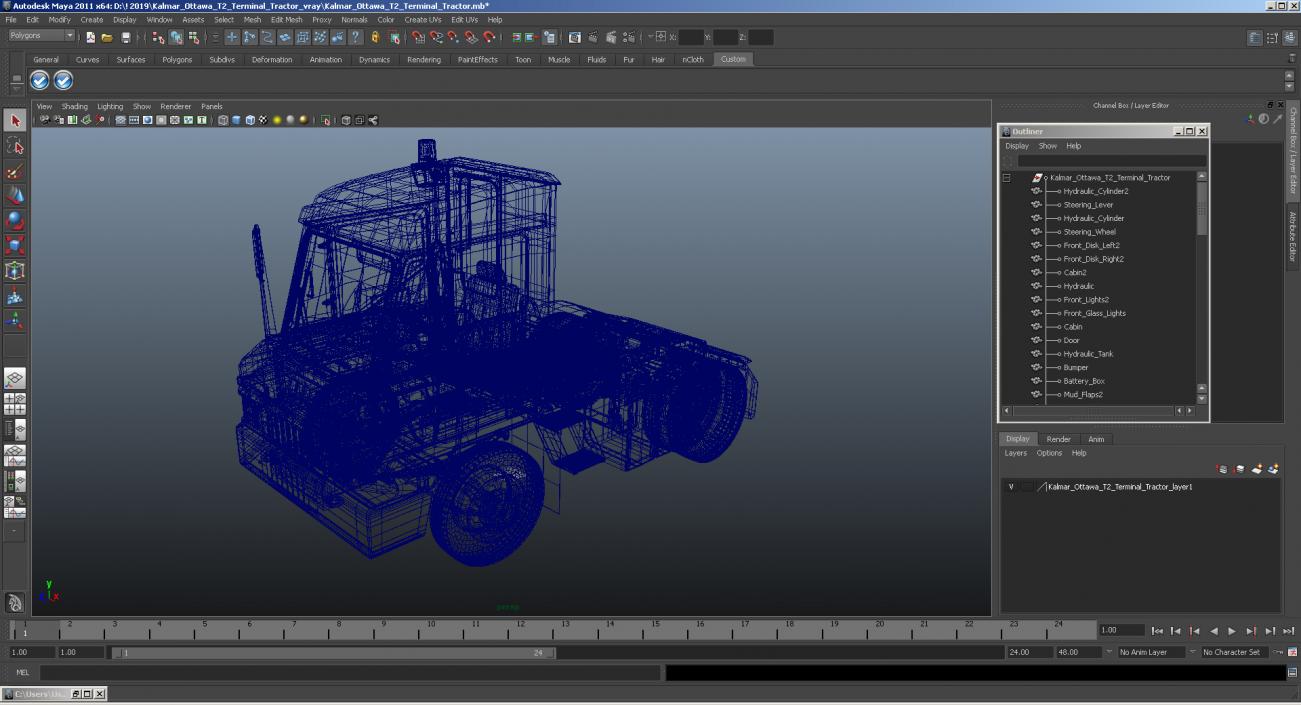 3D model Electric Terminal Truck Kalmar Ottawa T2