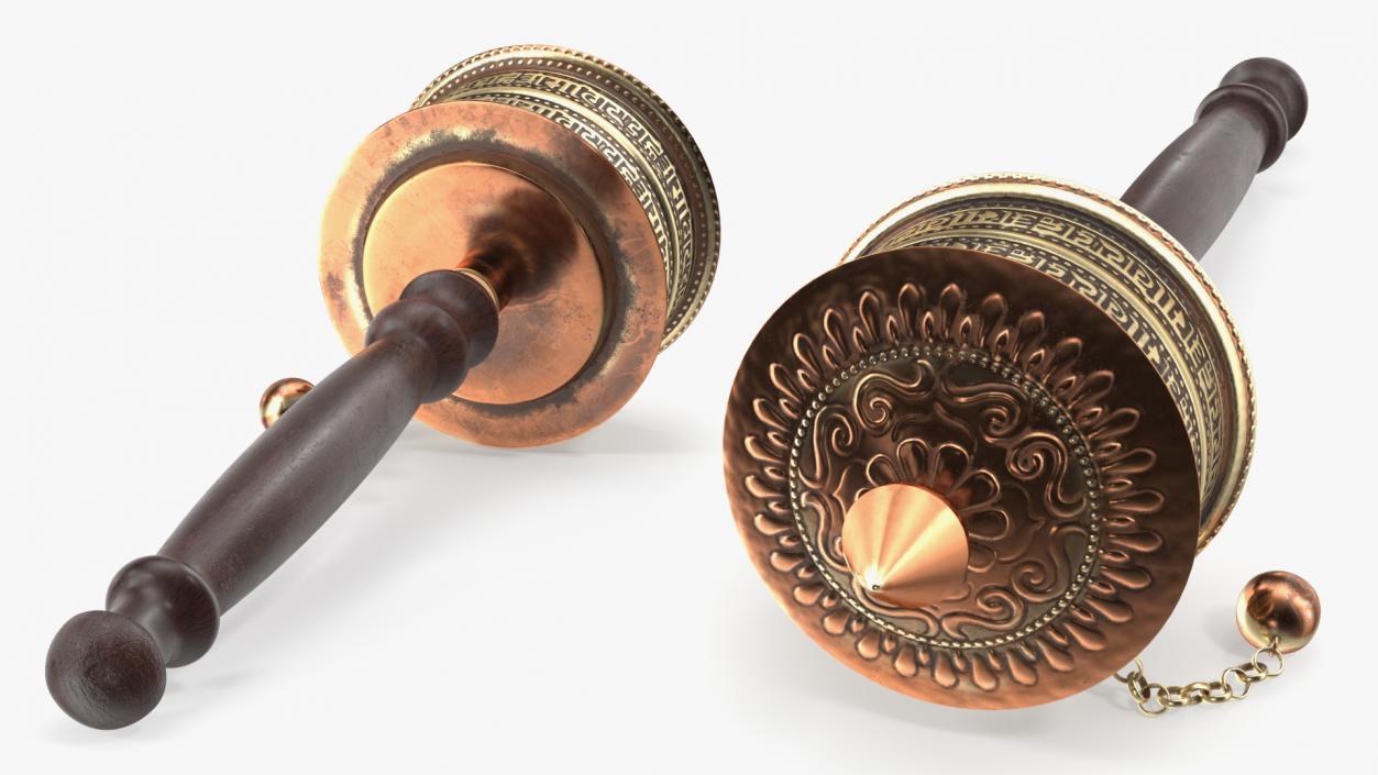 3D Tibetan Buddhist Prayer Wheel-Copper Base