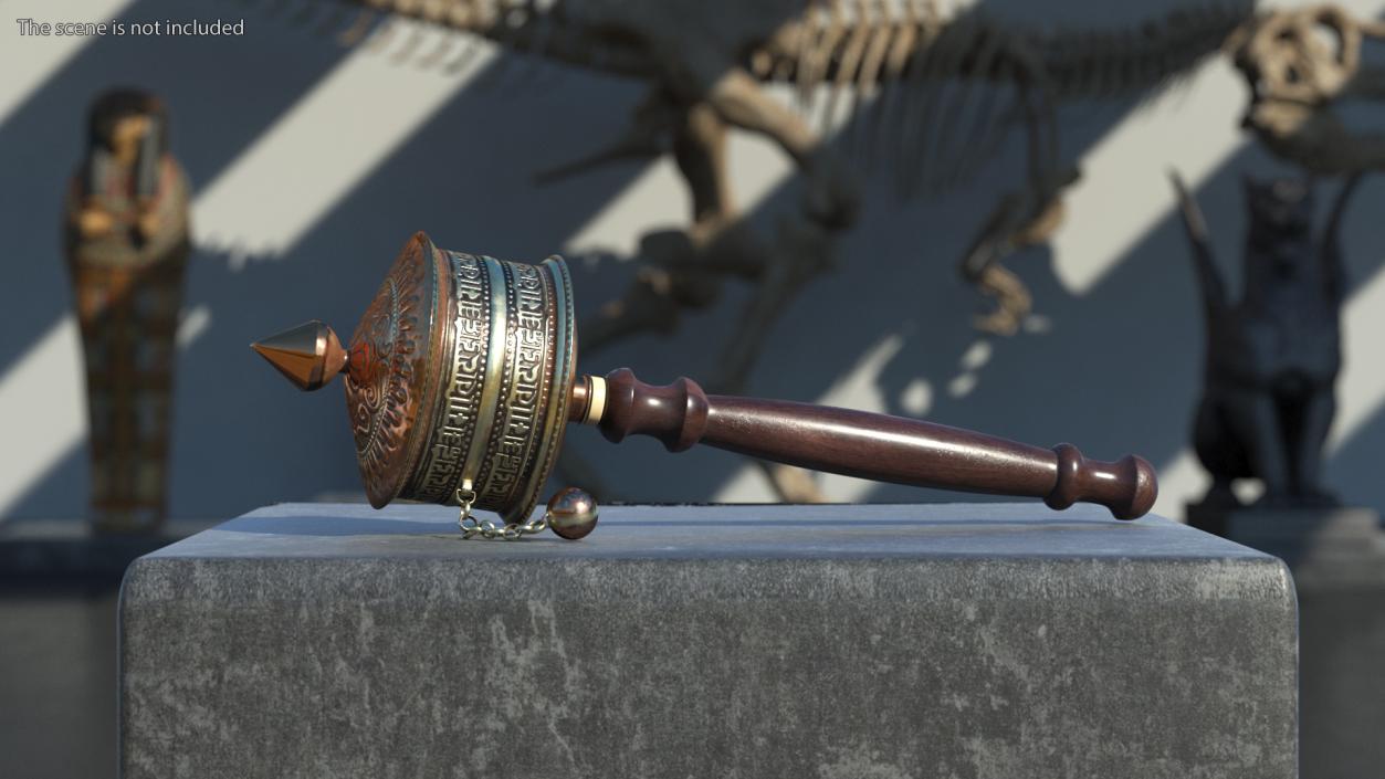 3D Tibetan Buddhist Prayer Wheel-Copper Base