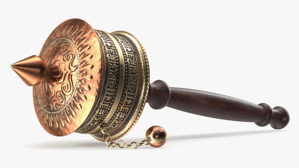 3D Tibetan Buddhist Prayer Wheel-Copper Base