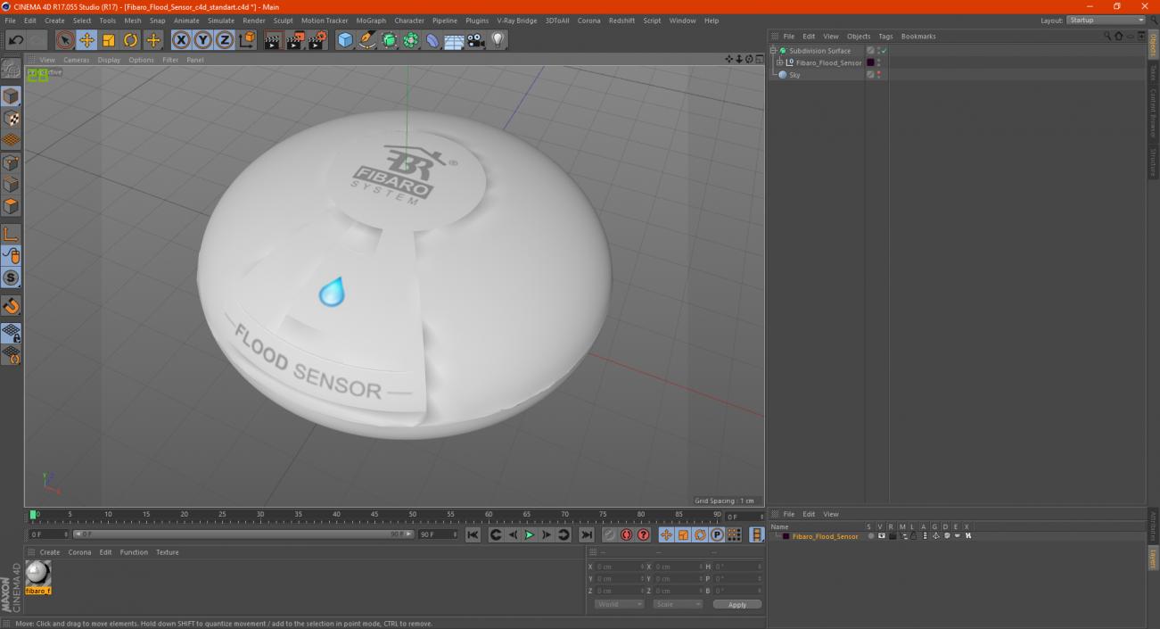 Fibaro Flood Sensor 3D model