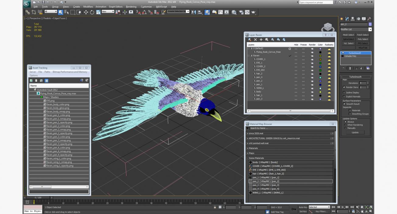 Raven Flying 3D