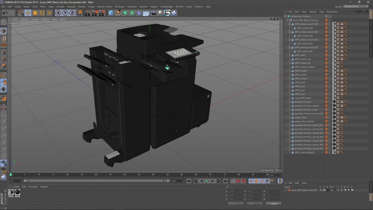 Laser MFP Black Full Set 3D model