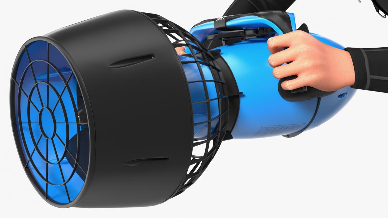 3D Diver with Sea Scooter Propulsion Vehicle