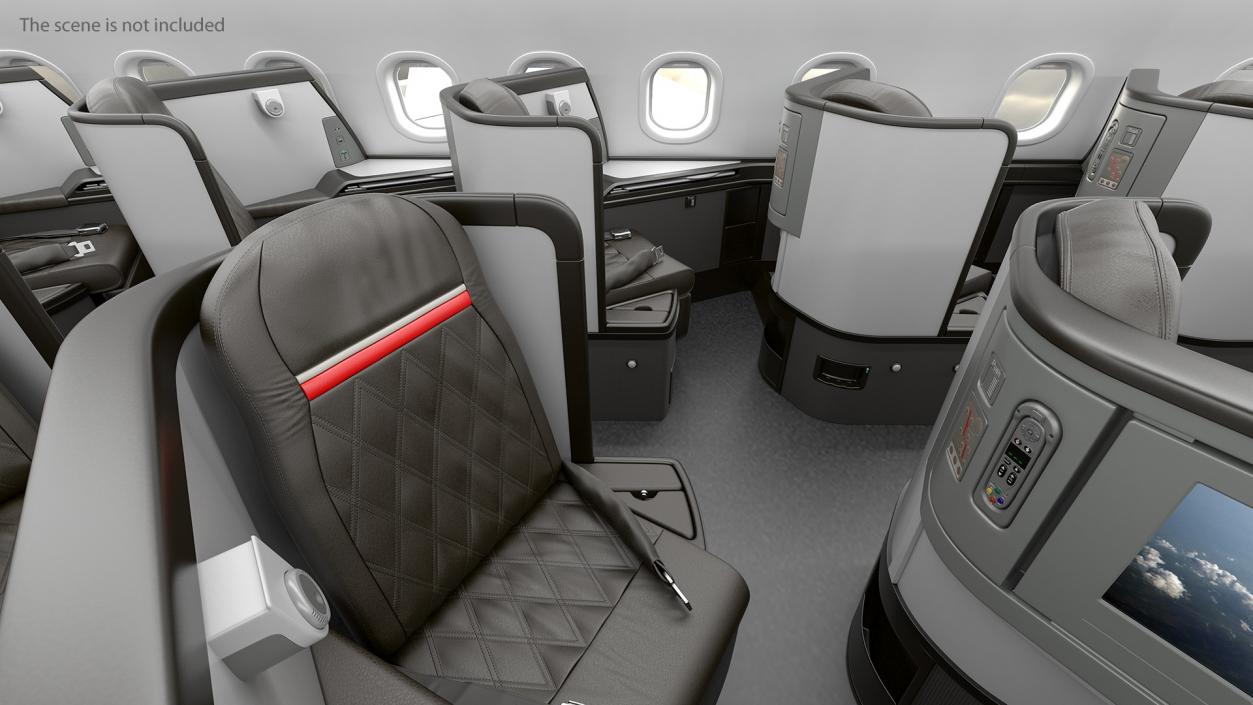 3D Airplane Business Class Seats Set model