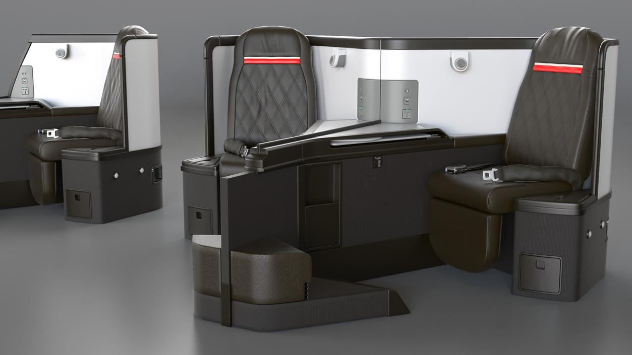 3D Airplane Business Class Seats Set model