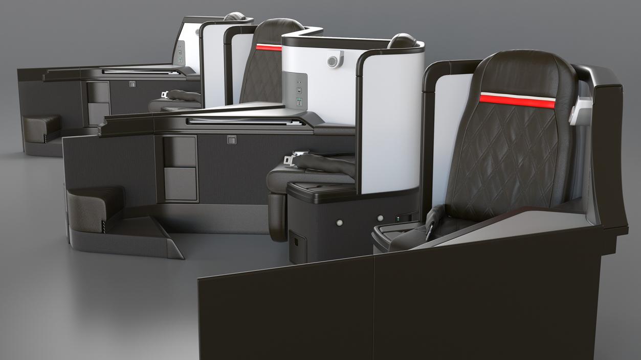 3D Airplane Business Class Seats Set model