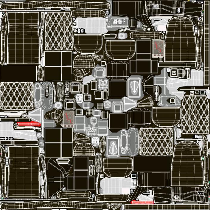 3D Airplane Business Class Seats Set model