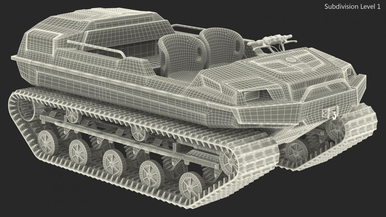 3D Track Vehicle No Roof Rigged model