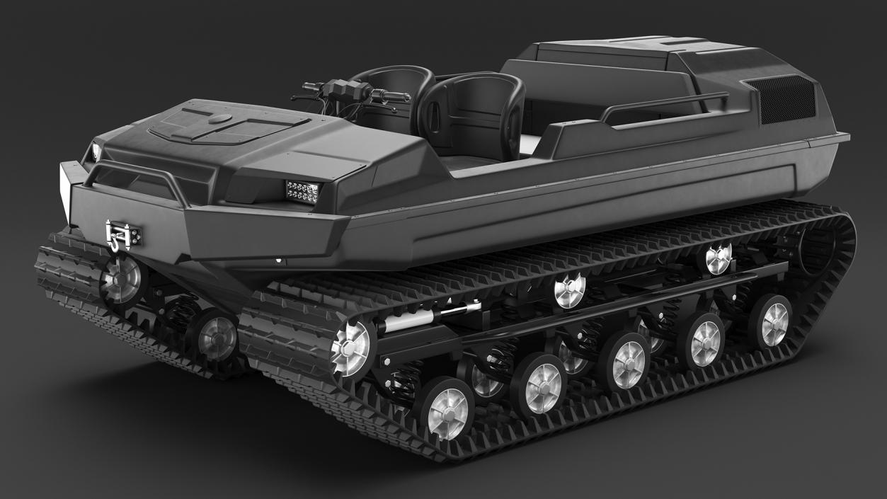 3D Track Vehicle No Roof Rigged model