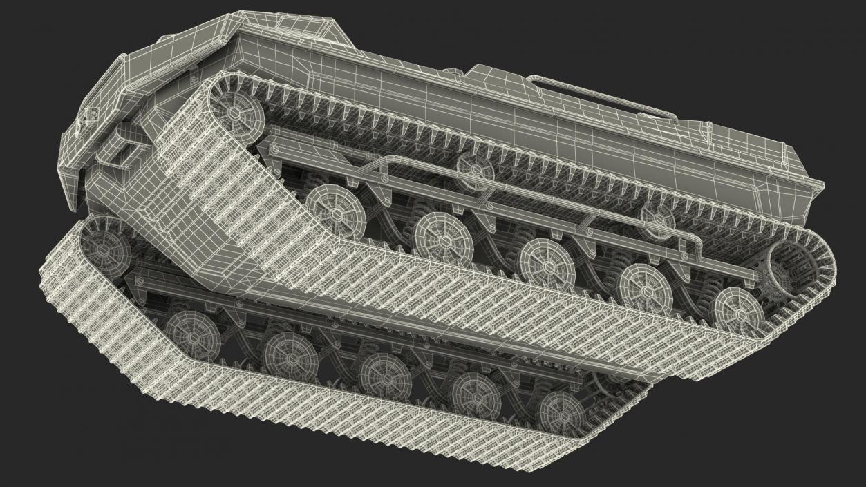 3D Track Vehicle No Roof Rigged model