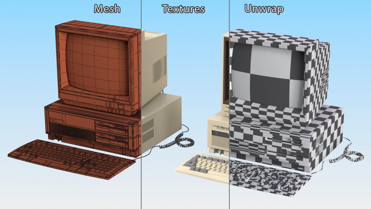 Japanese Retro Personal Computer Nec PC 98 3D