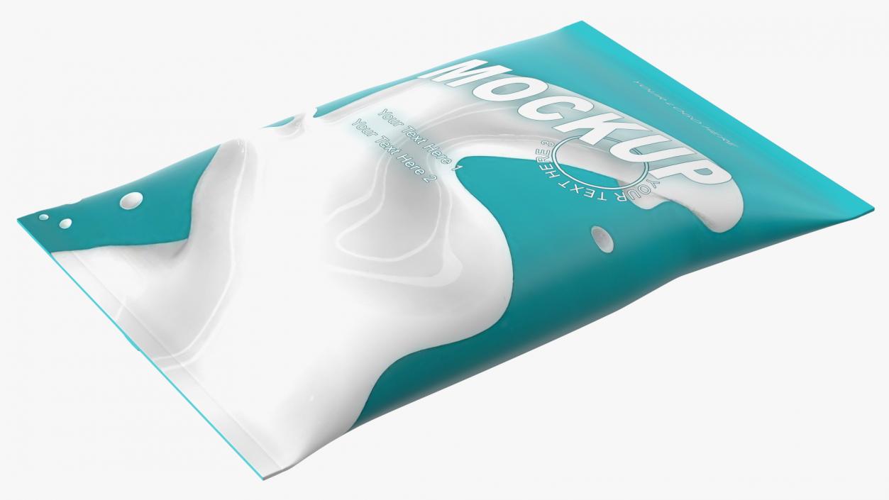 3D model Pillow Shape Milk Packaging Mockup Green