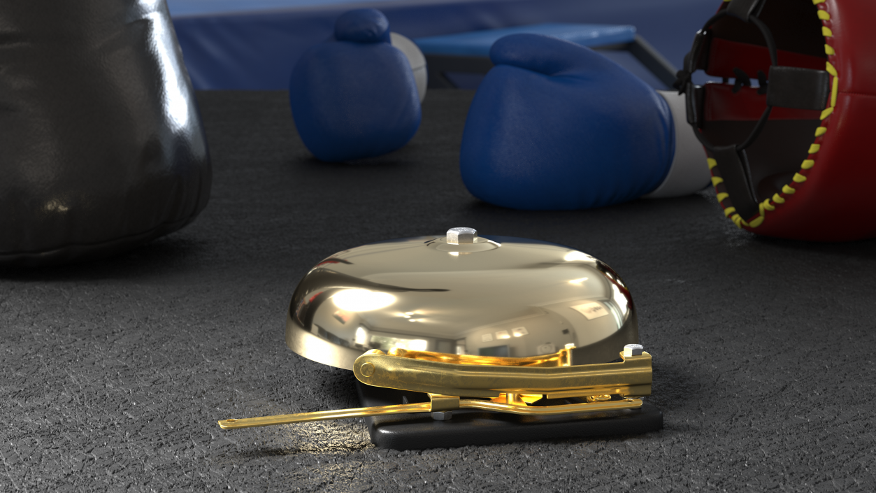 Brass Boxing Bell 3D