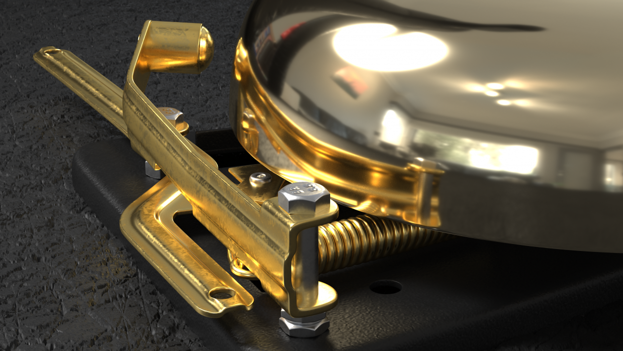 Brass Boxing Bell 3D