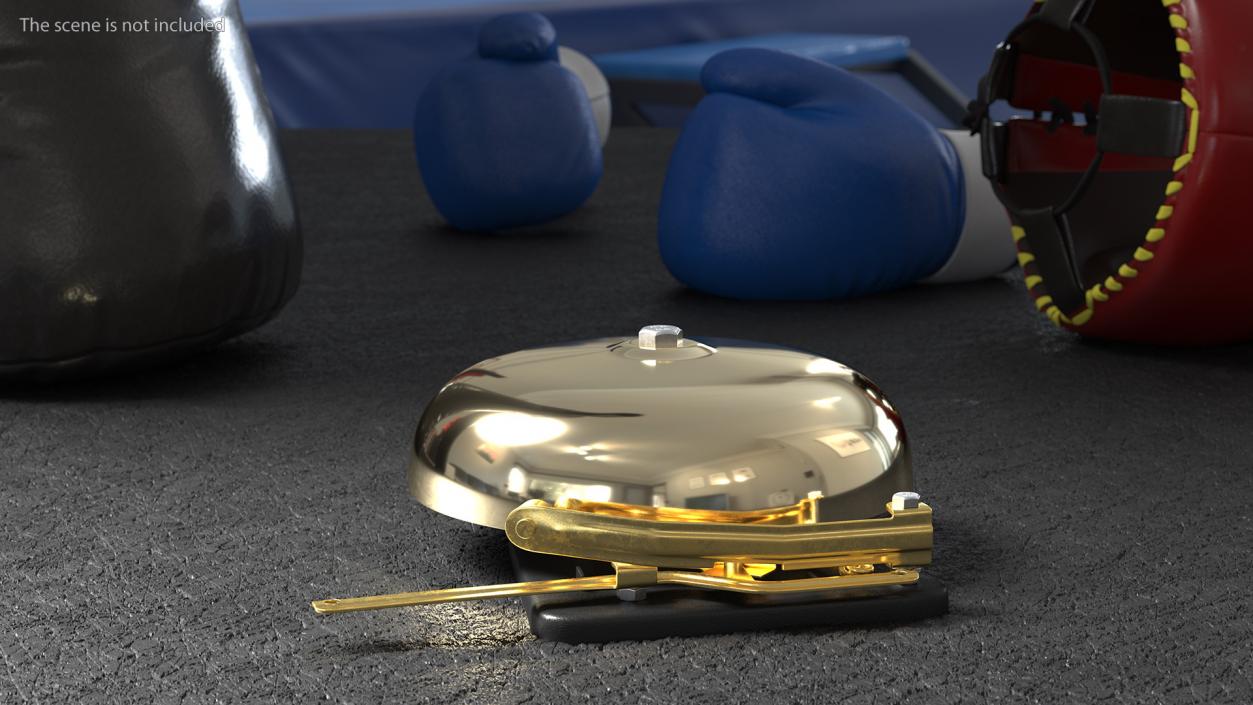 Brass Boxing Bell 3D