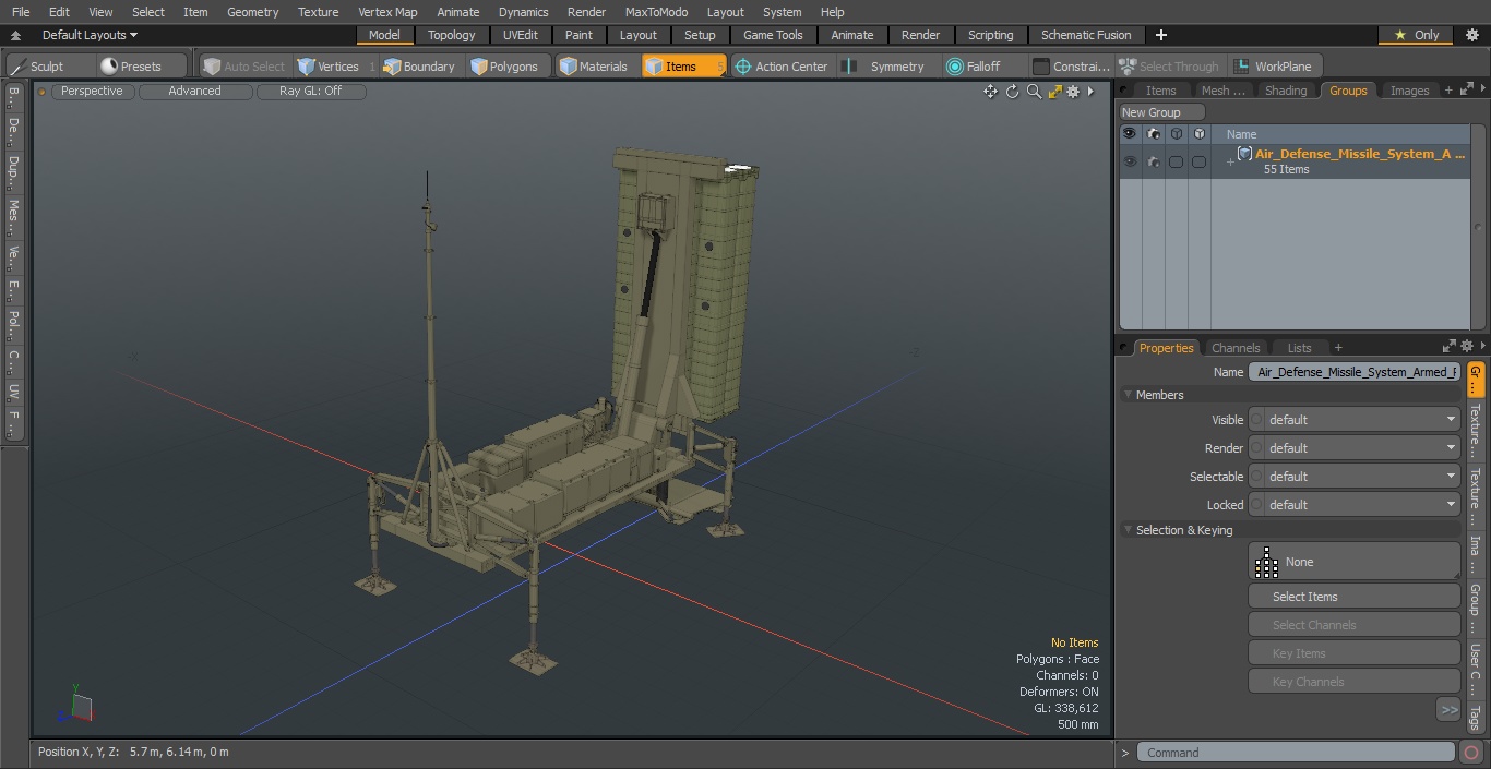 3D Air Defense Missile System Armed Position