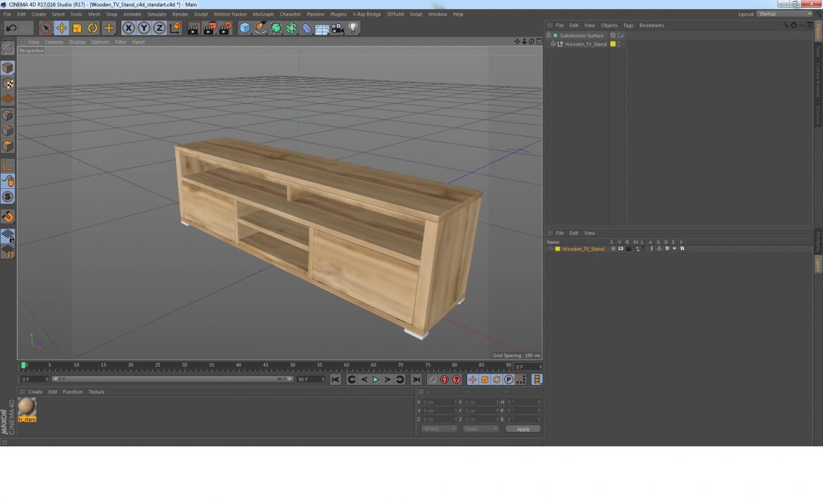 3D model Wooden TV Stand