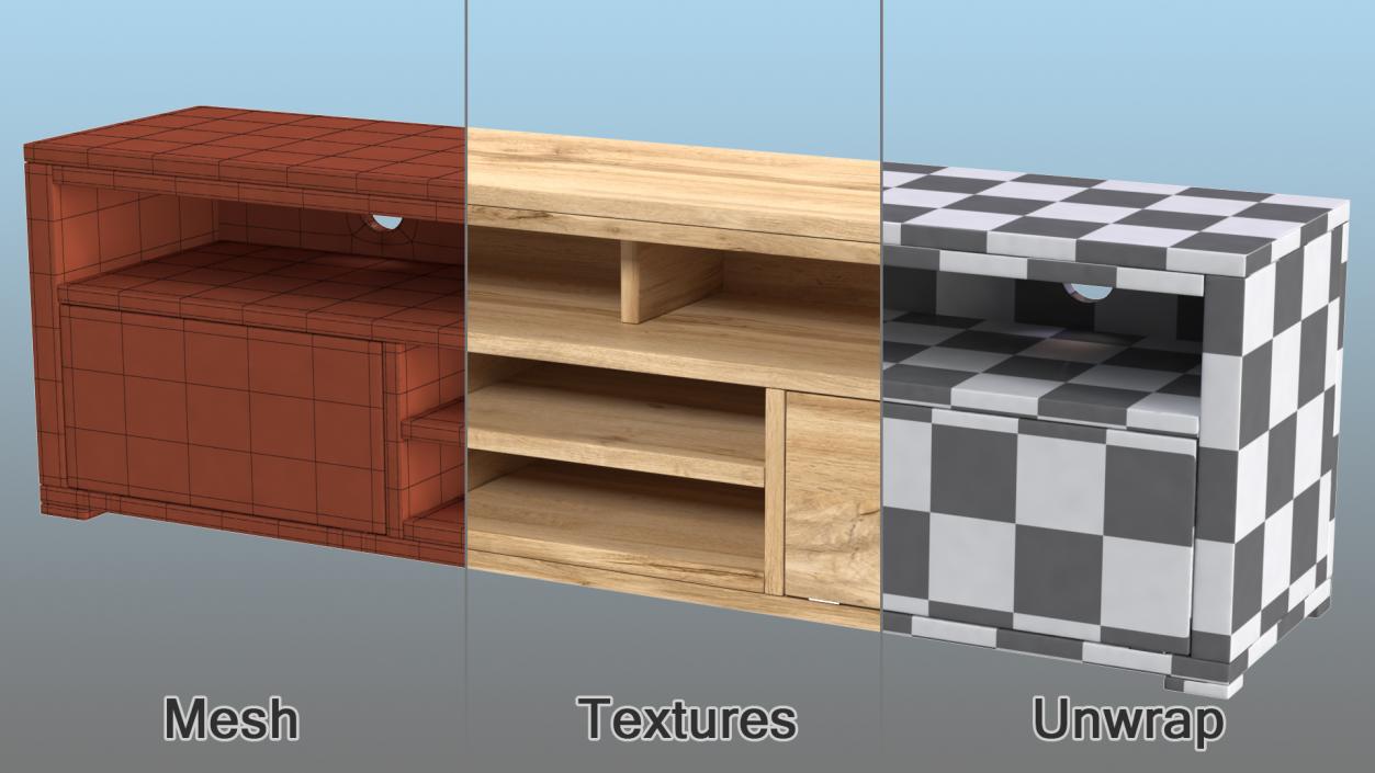 3D model Wooden TV Stand