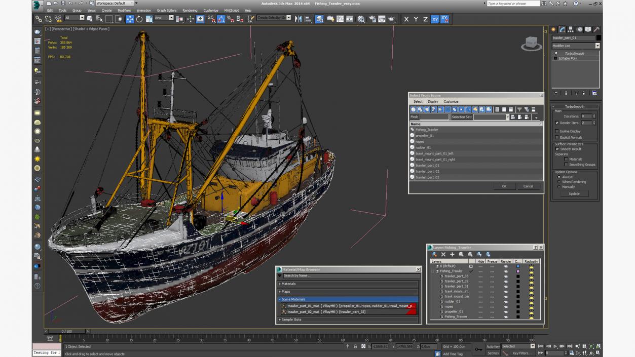 3D model Fishing Trawler