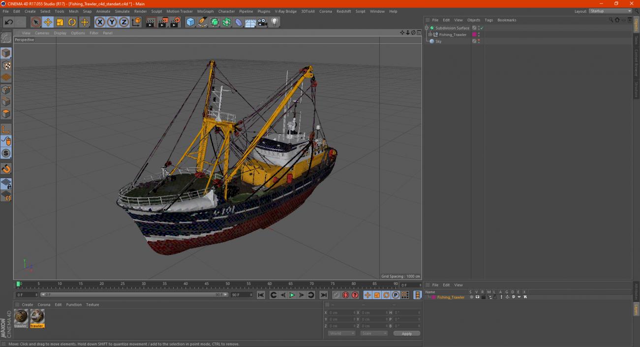 3D model Fishing Trawler