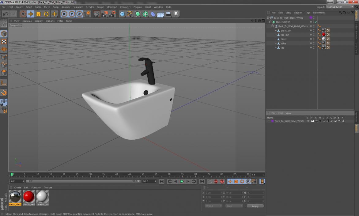 Back To Wall Bidet White 3D model