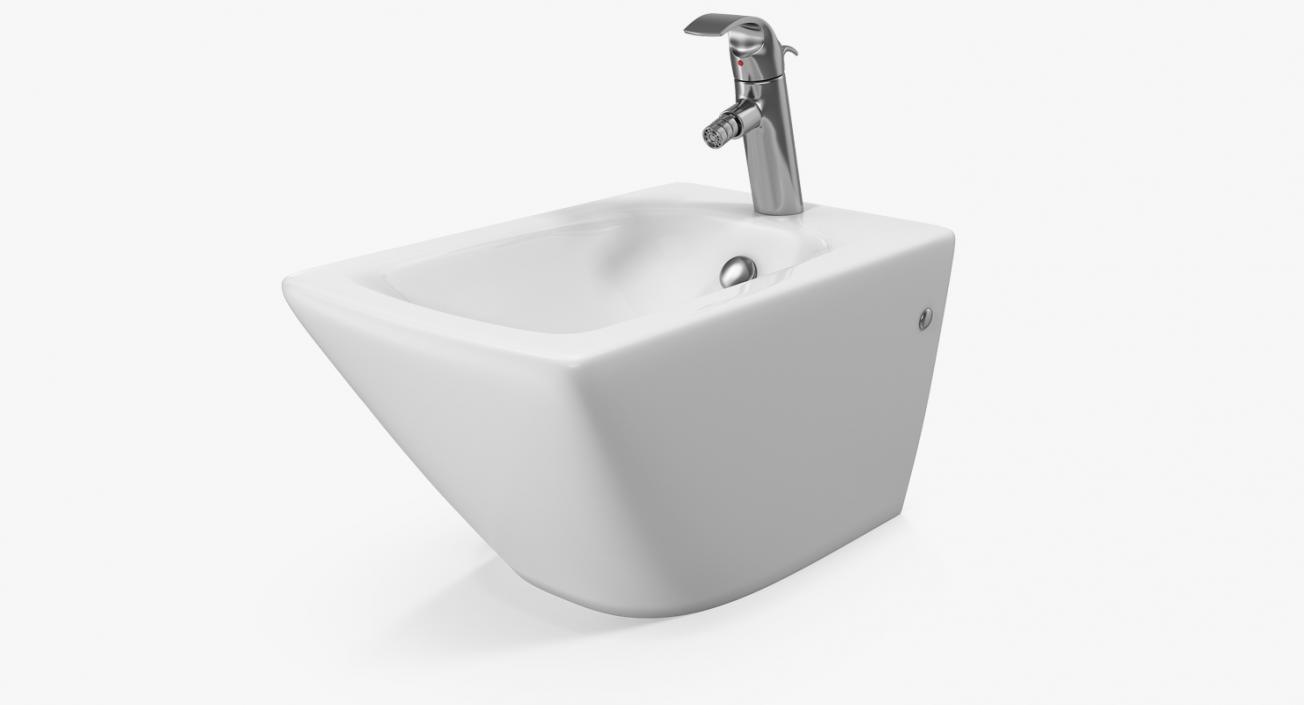 Back To Wall Bidet White 3D model