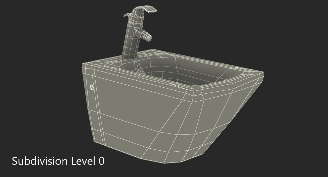 Back To Wall Bidet White 3D model