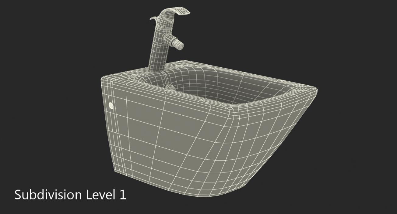 Back To Wall Bidet White 3D model