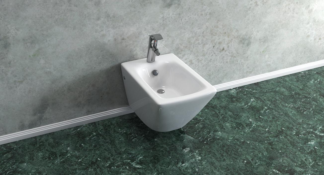 Back To Wall Bidet White 3D model