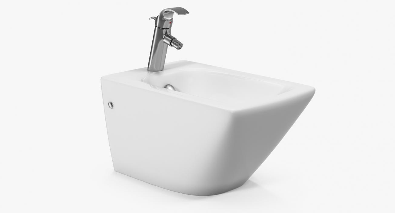 Back To Wall Bidet White 3D model