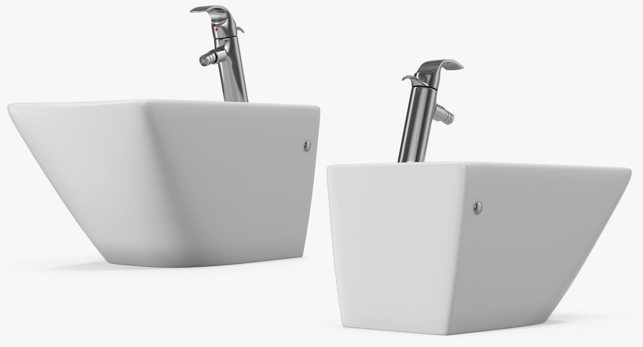 Back To Wall Bidet White 3D model