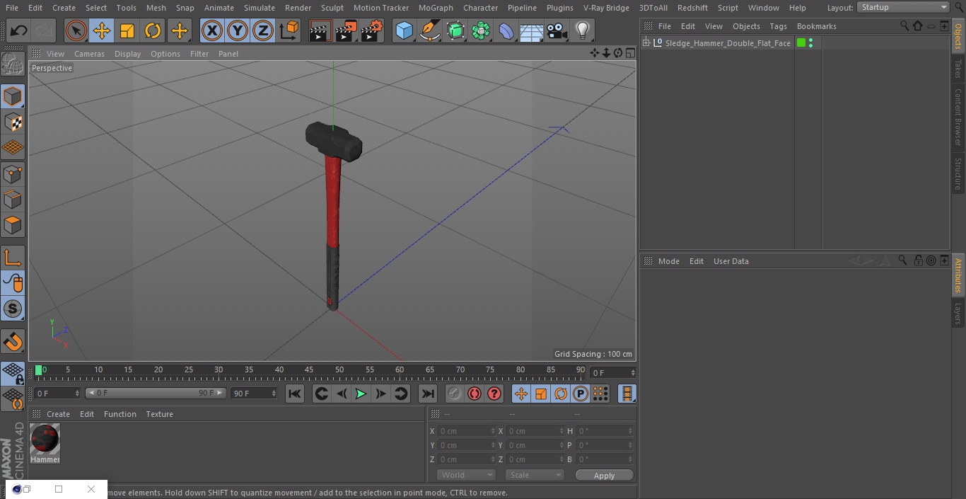 3D model Sledge Hammer Double Flat Face