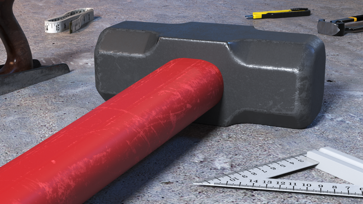 3D model Sledge Hammer Double Flat Face