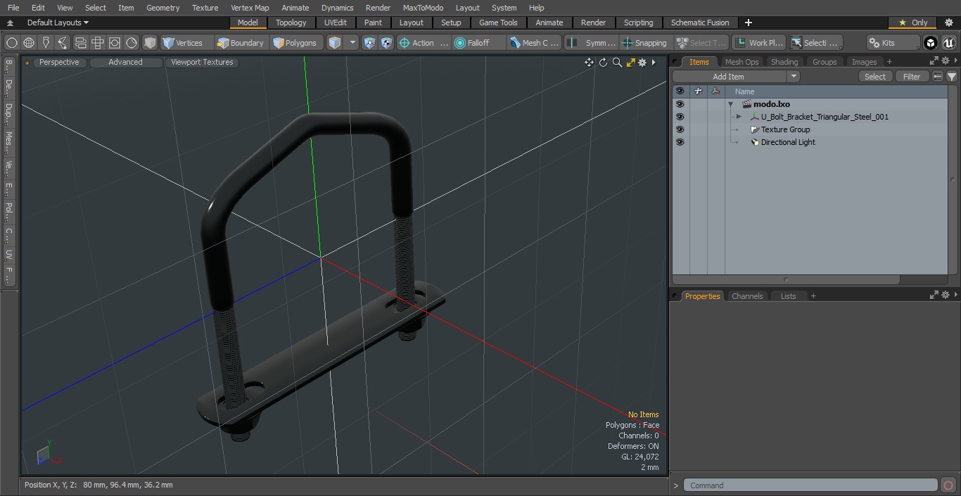 3D U Bolt Bracket Triangular Steel