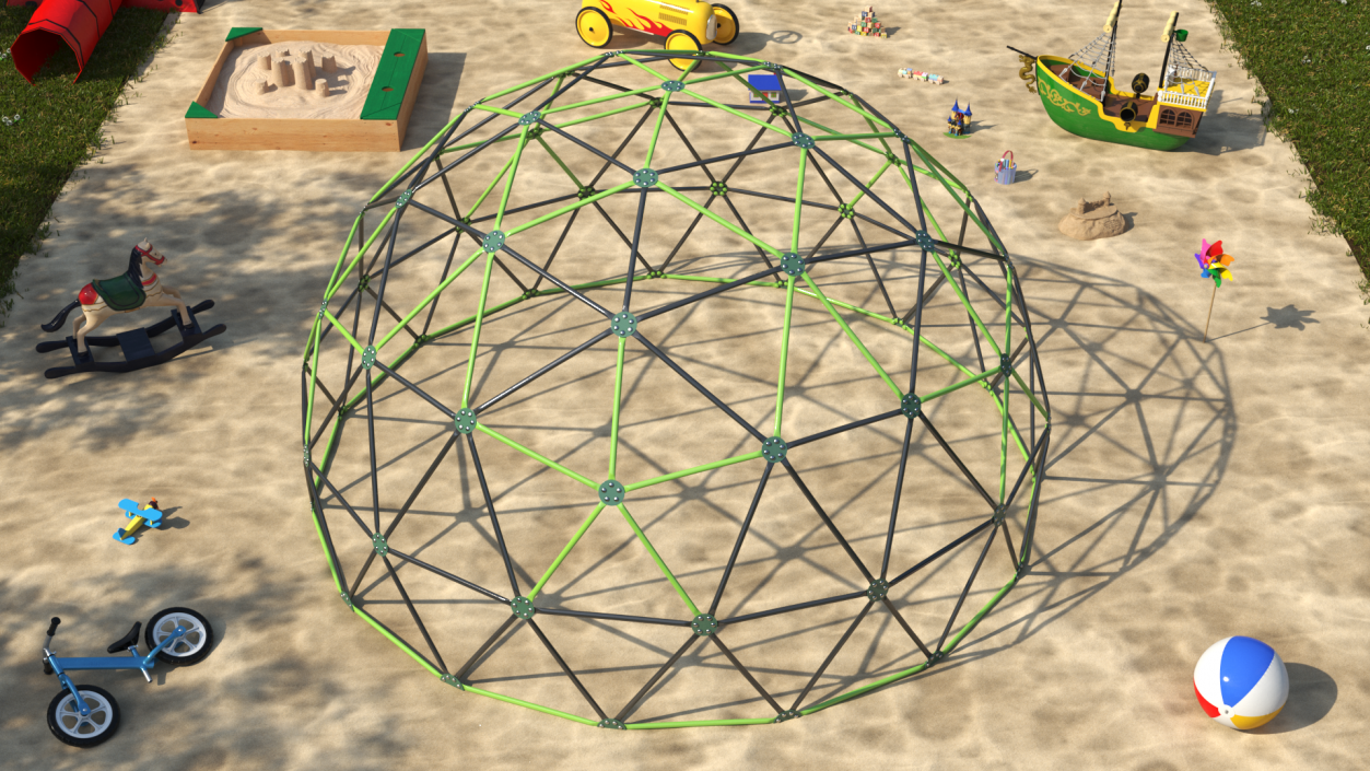 3D model Playground Kids Climbing-Dome Green