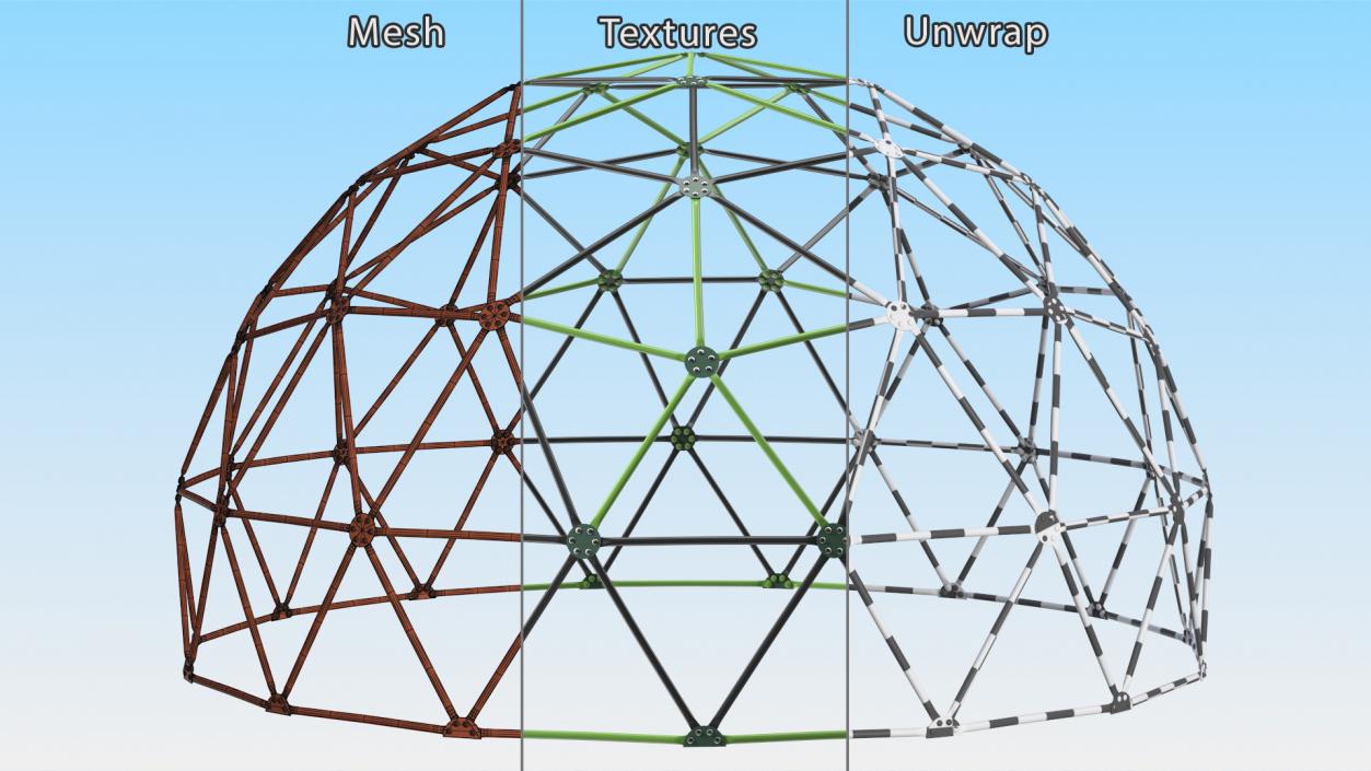 3D model Playground Kids Climbing-Dome Green