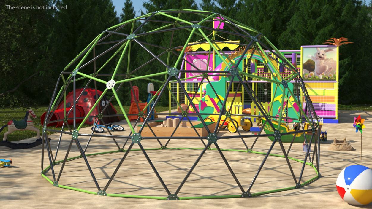 3D model Playground Kids Climbing-Dome Green