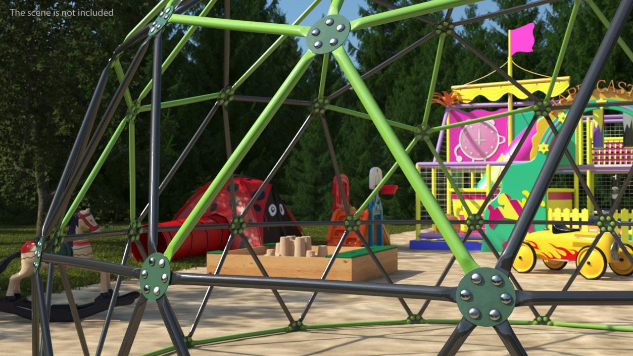 3D model Playground Kids Climbing-Dome Green