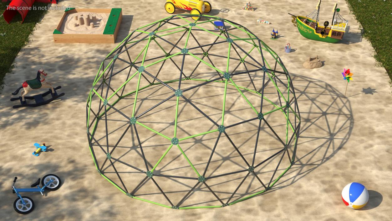 3D model Playground Kids Climbing-Dome Green