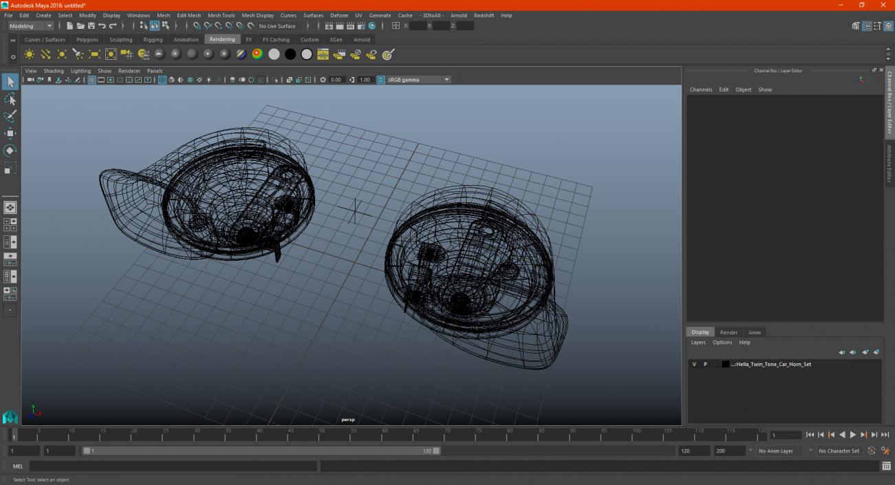 3D Hella Twin Tone Car Horn Set model